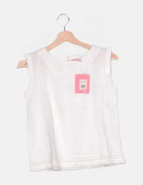 Bambalinas Blusa blanca fluida