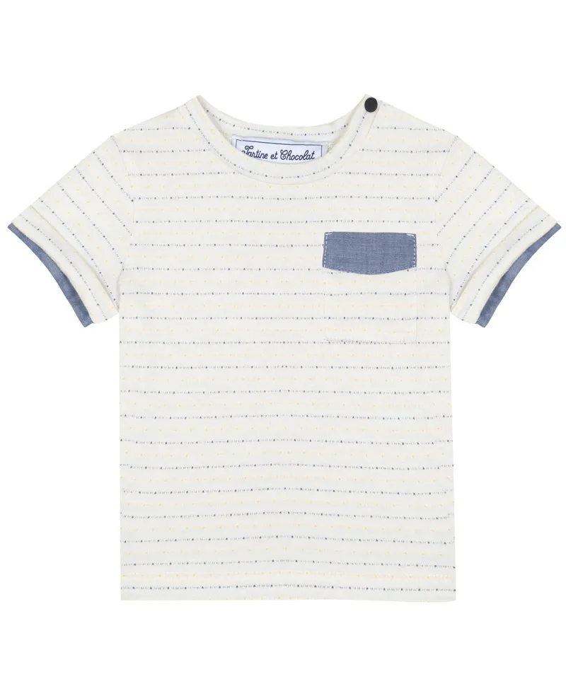 Camiseta Niño TARTINE ET CHOCOLAT Jacquard Rayas Amarillas