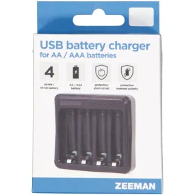 Cargador de pilas USB compacto Zeeman