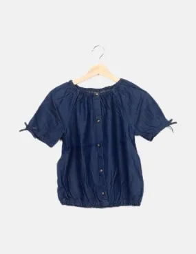 KIDS ONLY Blusa denim azul oscuro abotonada