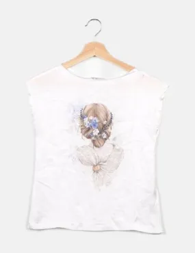 Mayoral Blusa blanca estampado dibujo