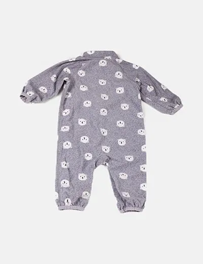 NoName Pijama polar gris estampado osos