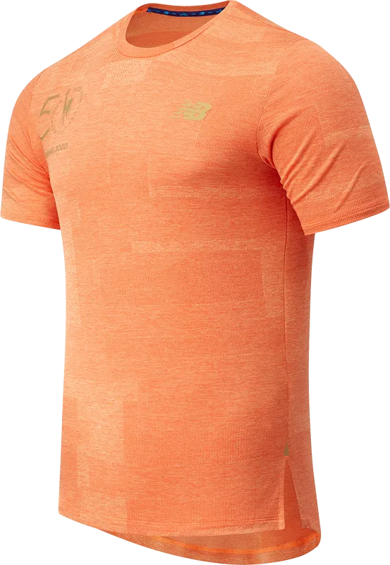 Polera Running Hombre New Balance Q Speed Fuel Jacquard Naranja