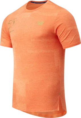 Polera Running Hombre New Balance Q Speed Fuel Jacquard Naranja