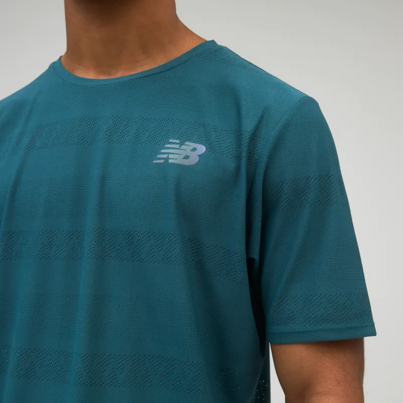 Polera Running Hombre New Balance Q Speed Jacquard Azul