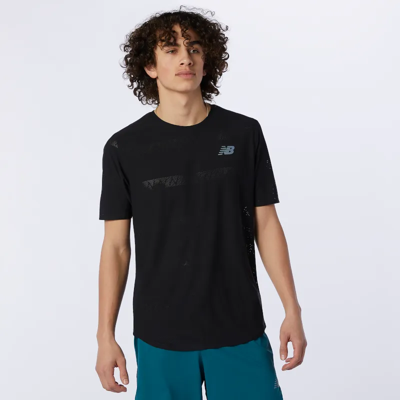 Polera Running Hombre New Balance Q Speed Jacquard Negra