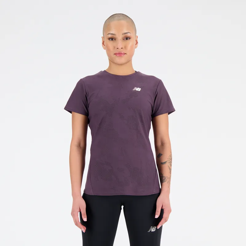 Polera Running Mujer New Balance Q Speed Jacquard Morada