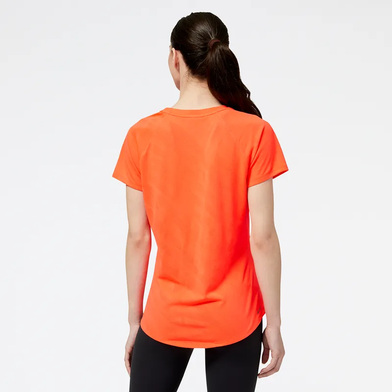 Polera Running Mujer New Balance Q Speed Jacquard Naranja