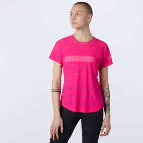 Polera Running Mujer New Balance Q Speed Jacquard Rosada