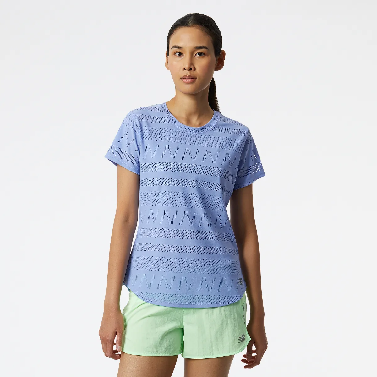 Polera Running Mujer New Balance Q Speed ​​Jacquard Celeste 