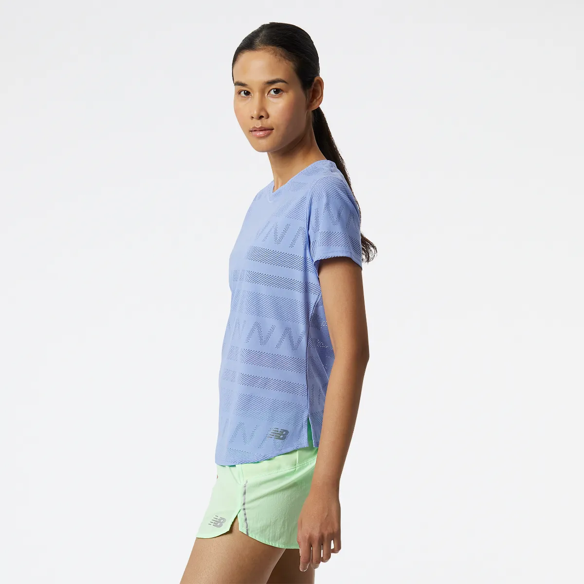 Polera Running Mujer New Balance Q Speed ​​Jacquard Celeste 