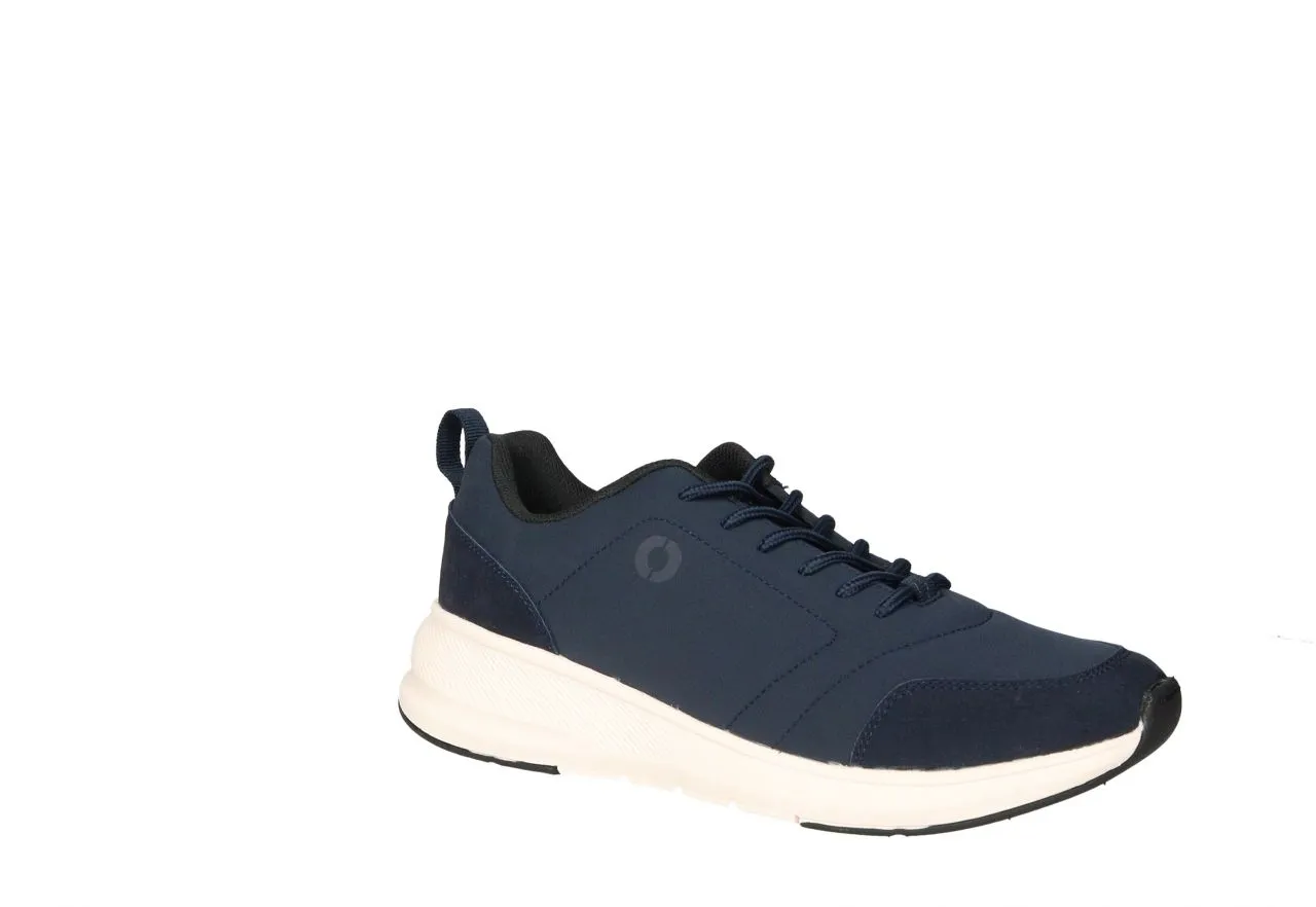 Sneaker Licra Azul Punta y Talon Nobuck Piso Blanco