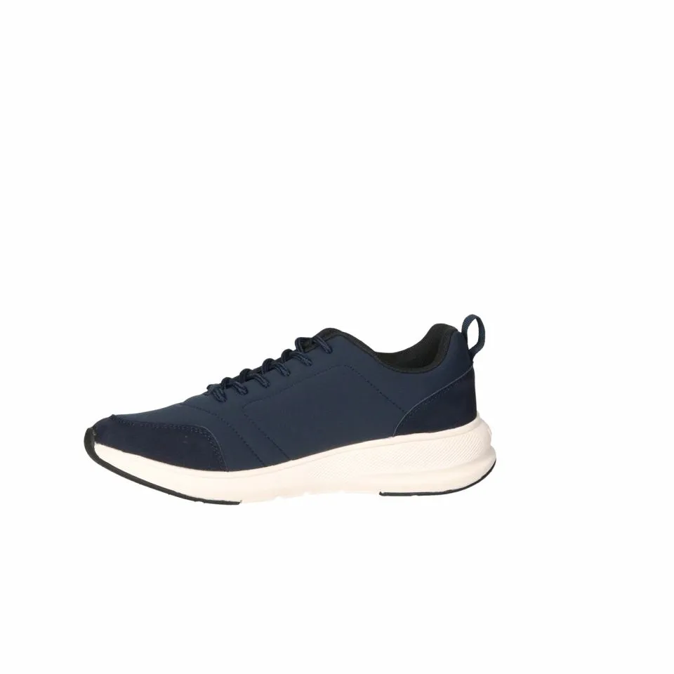 Sneaker Licra Azul Punta y Talon Nobuck Piso Blanco