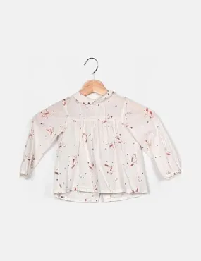 Zara Blusa blanca estampada